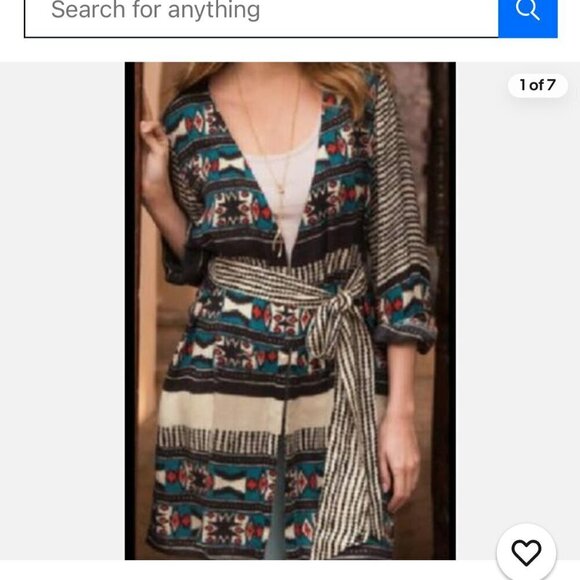 Soft Surroundings Woman's Western Chelan Aztec Print Wrap/Cardigan Sz LR-XLR - Picture 1 of 8